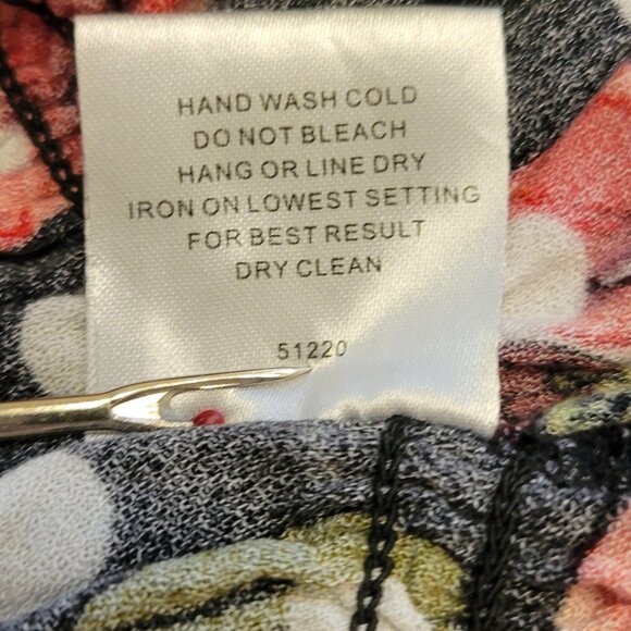 Romeo + Juliet Couture Polka Dot Poppy Floral Milkmaid Top Black White Red Sz M - Picture 5 of 5